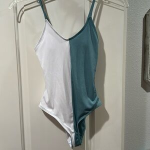 Junior one piece bathing suit.